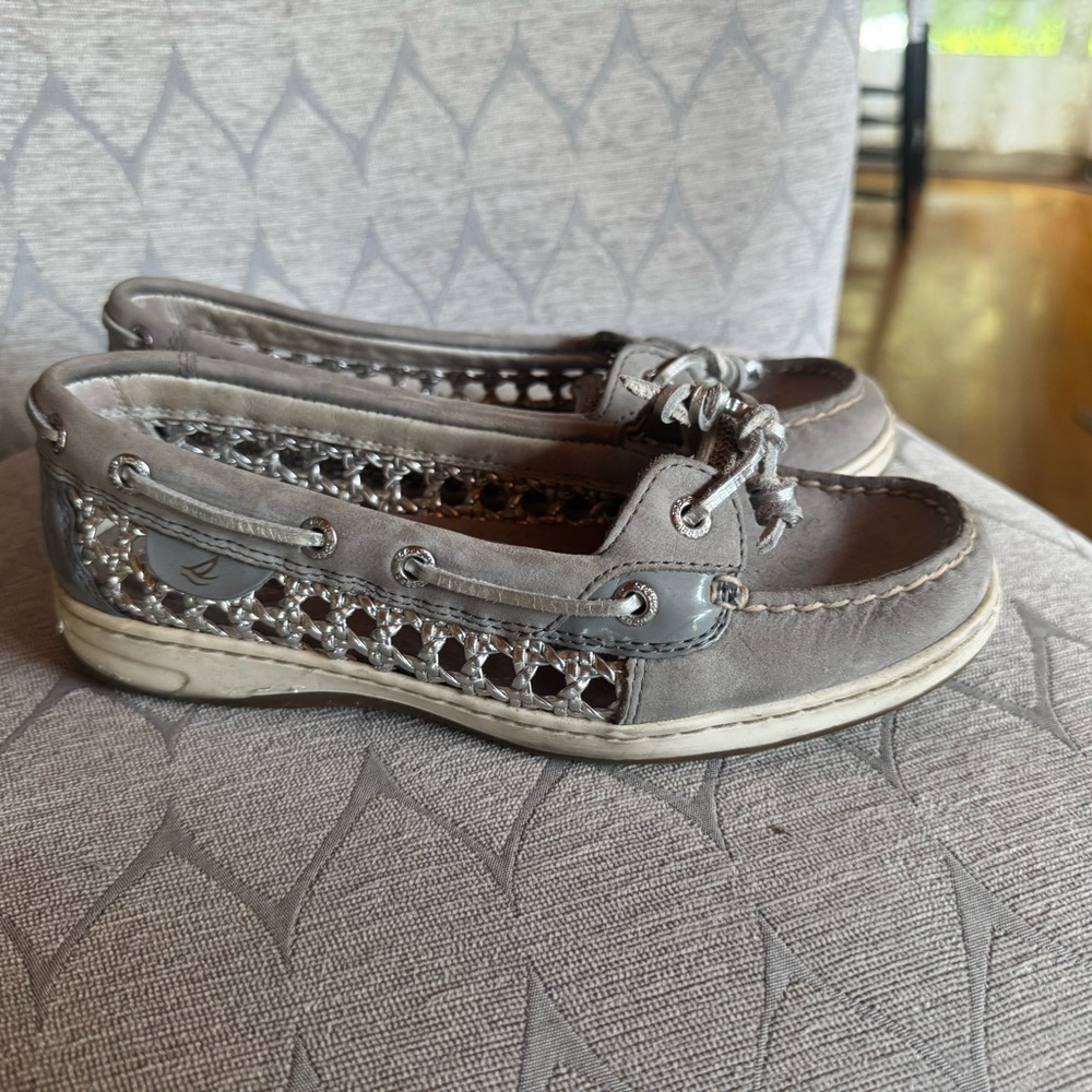Sperry Gray Boat Shoes 7